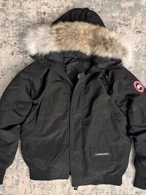 Canada Goose Chilliwack Black Fur Bomber Jacket